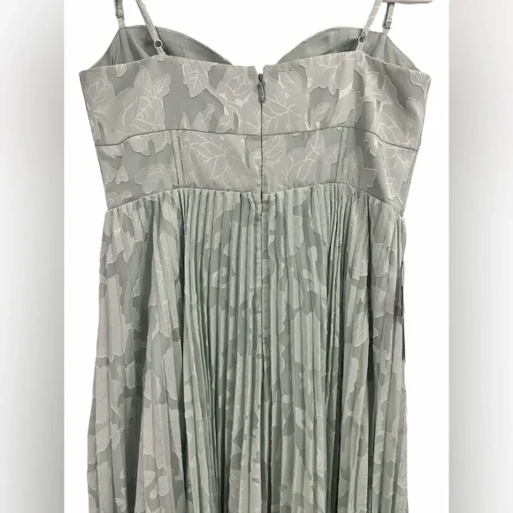 AZAZIE Akiko Pleated Maxi Formal Dress | Pistachio Green | NWT | Size 14 - Picture 3 of 10